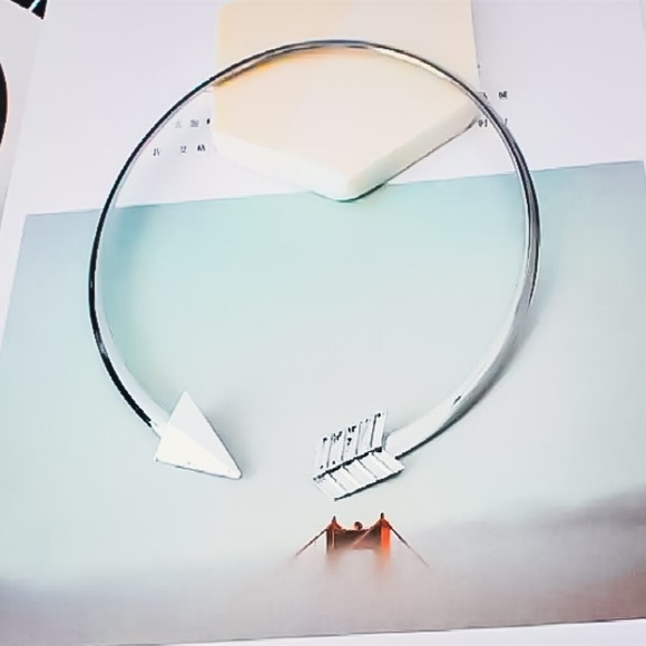 ⚜️[𝟯/$𝟭𝟴]⚜️Silver Rigid Neck Cuff Choker NEW - Picture 2 of 8